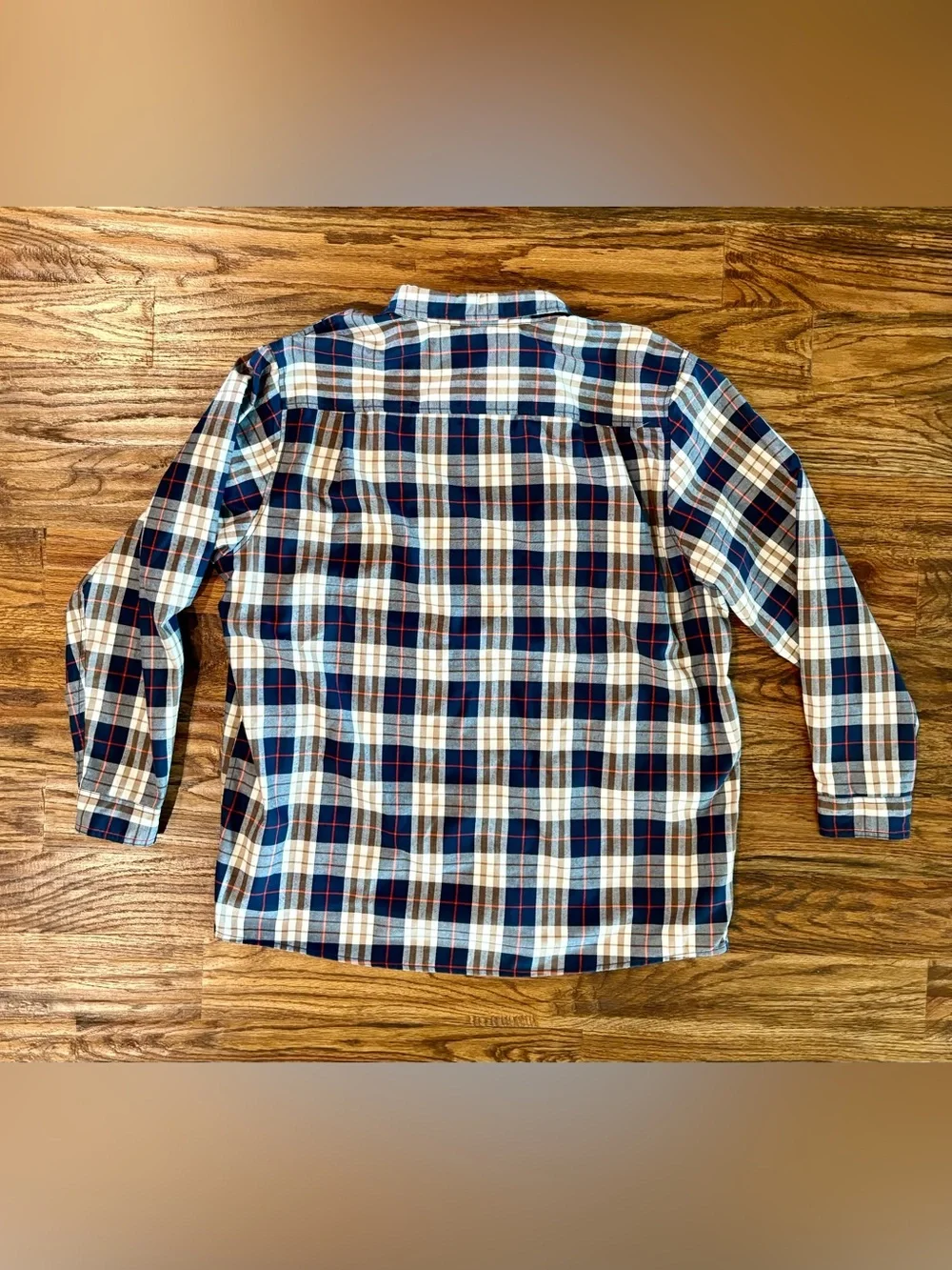 North Face Mens Shirt Navy Button Up Plaid Flannel Trucker Outdoor size XXL, 2XL